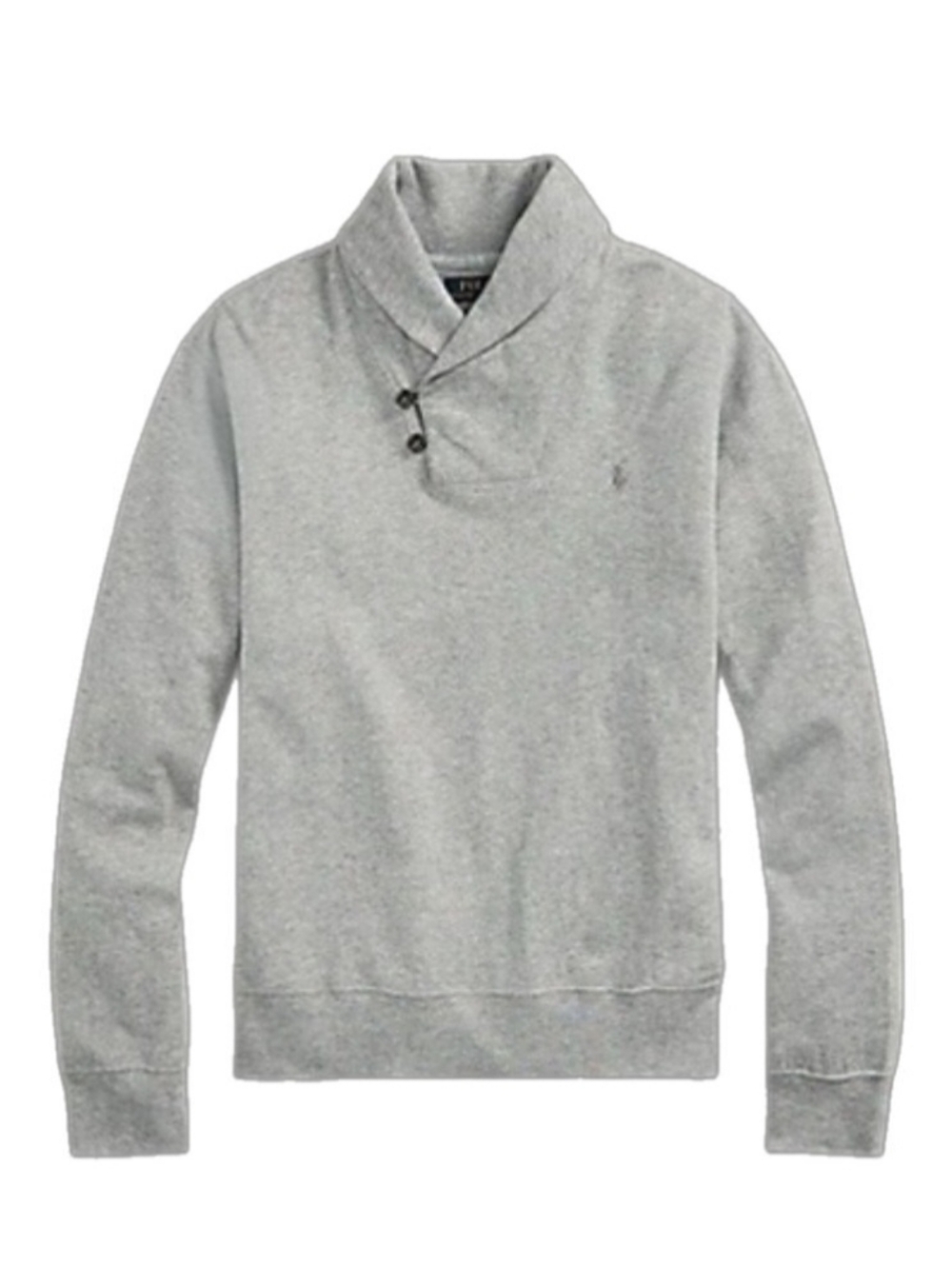 POLO Ralph Lauren Men's Luxury Gray Jersey Shawl-Collar Pullover